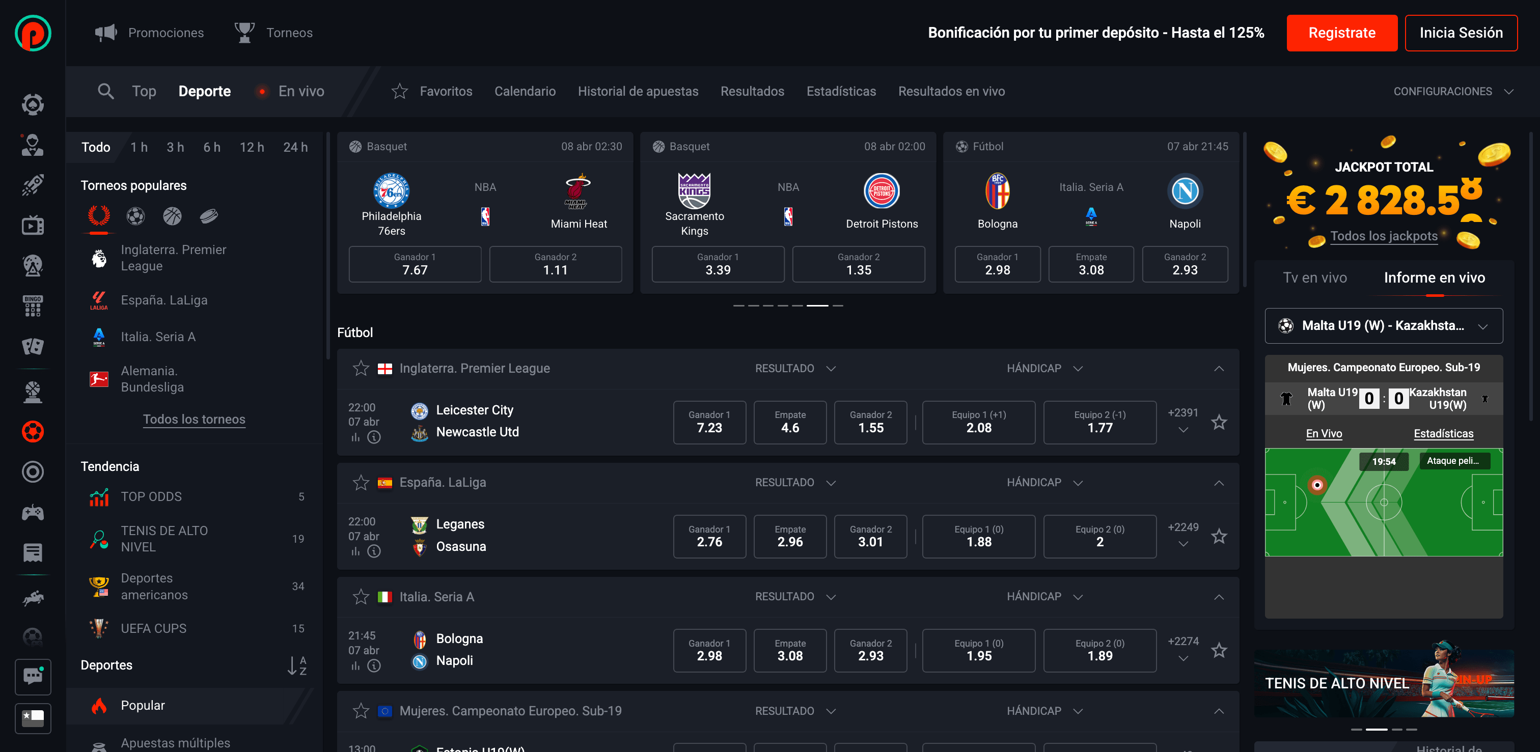 Apuestas Deportivas en Pin Up